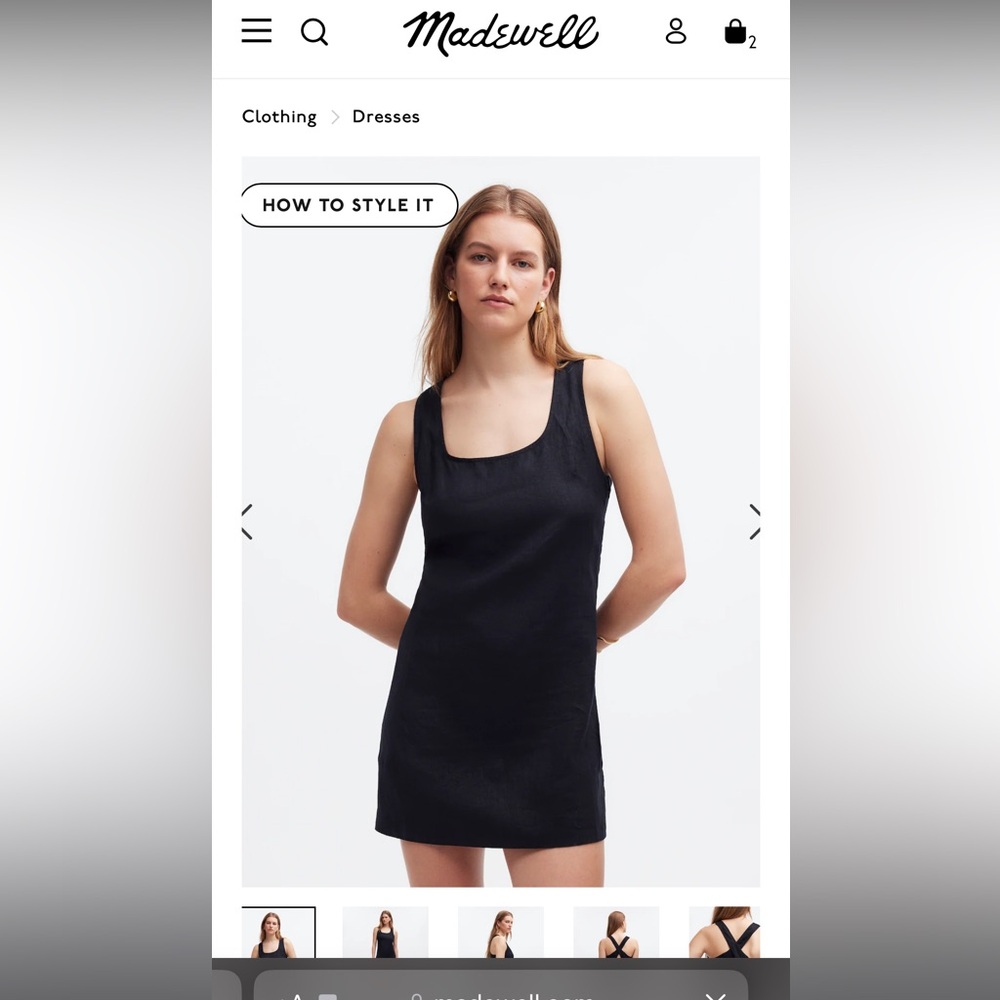 Madewell Cross-Back A-Line Mini Dress in Linen 00
